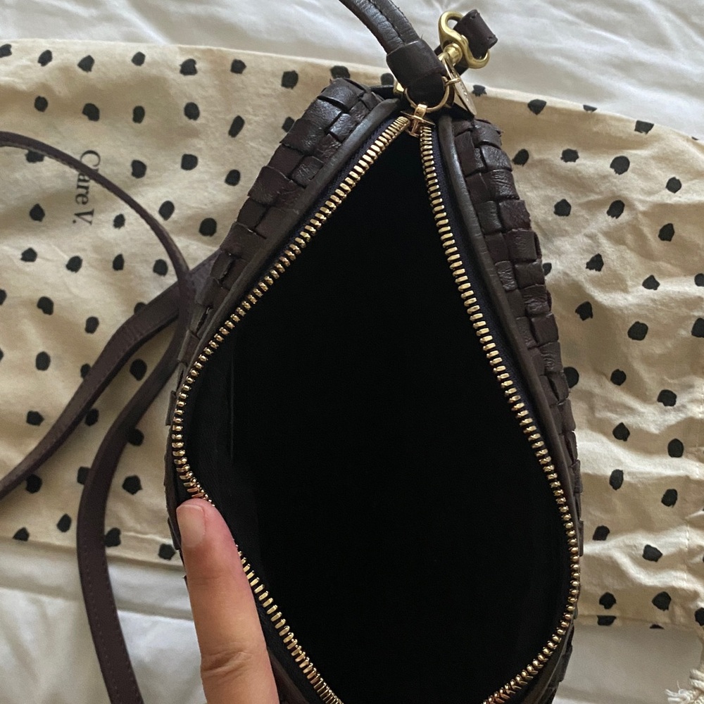 Clare V Dark Plum Woven midi sac Crossbody Bag - Picture 6 of 11
